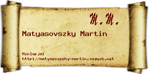 Matyasovszky Martin névjegykártya